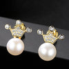 Hot Sale Crown Natural Pearl Earrings With Real Genuine Charms Silver 925 Romantic Jewelry For Women Gift