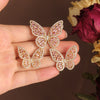 Jewelry Exquisite Copper Inlaid Zircon Earrings Ring Set  Elegant Butterfly Prom Party Earrings for women