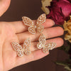 Jewelry Exquisite Copper Inlaid Zircon Earrings Ring Set  Elegant Butterfly Prom Party Earrings for women