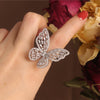 Jewelry Exquisite Copper Inlaid Zircon Earrings Ring Set  Elegant Butterfly Prom Party Earrings for women