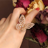 Jewelry Exquisite Copper Inlaid Zircon Earrings Ring Set  Elegant Butterfly Prom Party Earrings for women