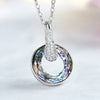 Hot Sale Fashion Neckalces Round Circle Ferris Wheel Pendant Necklaces Cubic Zirconia Woman Jewelry Gift ZK40