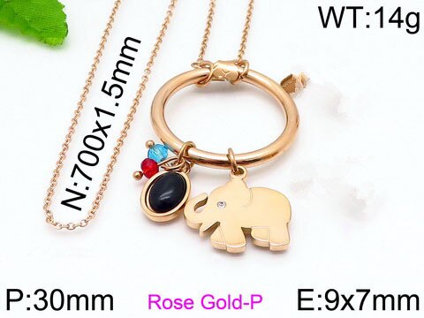 Women Men Silver Color Gold Stainless Steel Animal Palm Elephant Bear White Zircon Pendant Neckalce Jewelry