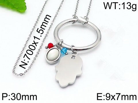 Women Men Silver Color Gold Stainless Steel Animal Palm Elephant Bear White Zircon Pendant Neckalce Jewelry