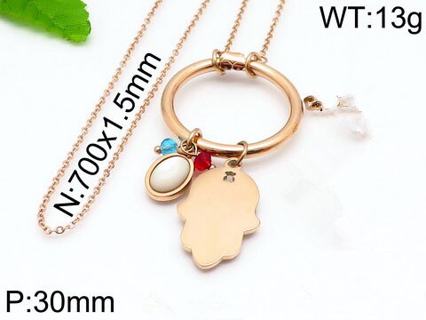 Women Men Silver Color Gold Stainless Steel Animal Palm Elephant Bear White Zircon Pendant Neckalce Jewelry