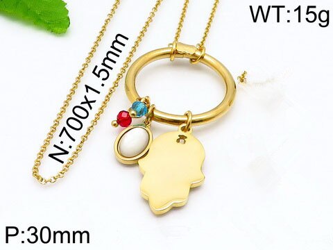 Women Men Silver Color Gold Stainless Steel Animal Palm Elephant Bear White Zircon Pendant Neckalce Jewelry