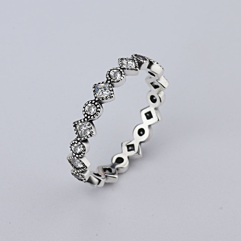 Hot Sale Fashion jewelry Real Pave Setting Compatible With Plant Trendy Sale Authentic 925 Retro Finger Ring