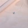 Female Transparent Fishing Line Necklace Invisible Women Rhinestone Chain Necklaces Female Gift