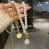 French Romantic Vintage Pearl Style Necklace For Women Punk Portrait Coin Clavicle Chain Gothic Bohemian Bijoux Femme