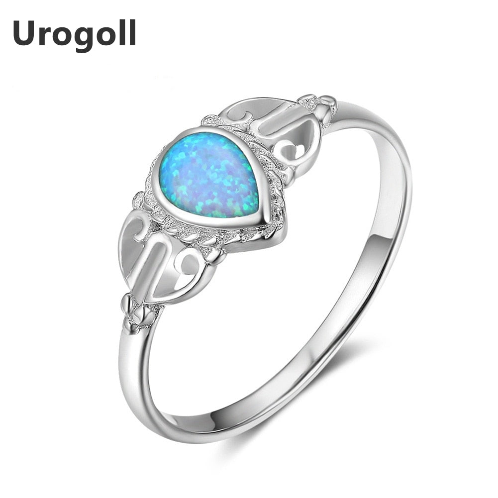 Hot Sale Genuine 925 Sterling Silver Fine Jewelry AAA Zirconia & Opal Rings For Women Engagement Wedding Jewelry Gifts