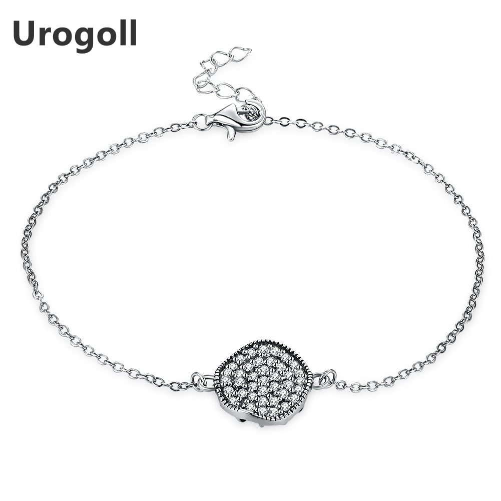 Hot Sale Genuine 925 Sterling Silver Retro Style Bracelets For Women Luxury Link Chain Bracelet Sterling Silver Party Jewelry