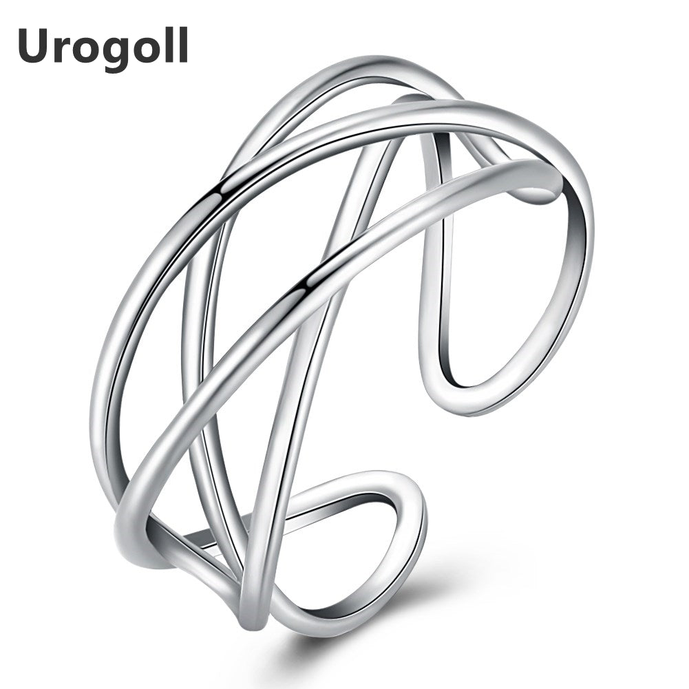 Hot Sale High Quality 925 Sterling Silver Cuff Female Rings for Women Sterling Silver Jewelry Gift