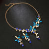 Flower Shape Necklace Inlaid Rhinestone Clavicle Chain Bohemian Style Statement Accessory For Women New2022