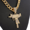 Men Hip Hop Uzi Gun Pendant Necklace Trendy Submachine Gun Shape Pendants Necklaces HipHop Jewelry men Gift