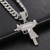 Men Hip Hop Uzi Gun Pendant Necklace Trendy Submachine Gun Shape Pendants Necklaces HipHop Jewelry men Gift