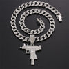 Men Hip Hop Uzi Gun Pendant Necklace Trendy Submachine Gun Shape Pendants Necklaces HipHop Jewelry men Gift