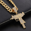 Men Hip Hop Uzi Gun Pendant Necklace Trendy Submachine Gun Shape Pendants Necklaces HipHop Jewelry men Gift