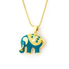 National Style Classic Blue Elephant Pendant  Copper Zircon Necklace Female Charm Party Birthday Jewelry