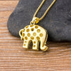 National Style Classic Blue Elephant Pendant  Copper Zircon Necklace Female Charm Party Birthday Jewelry