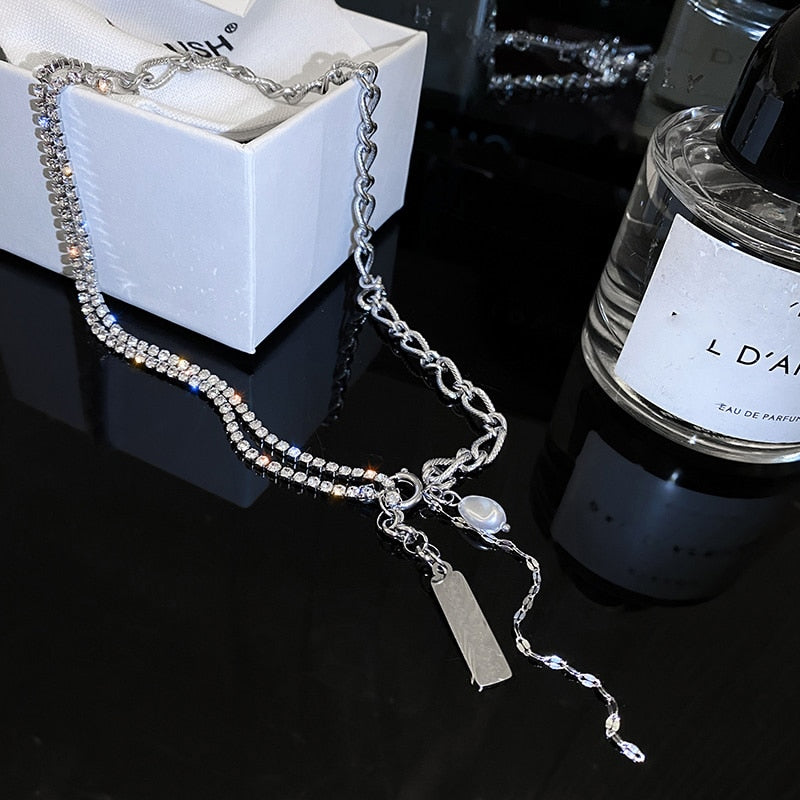 Necklace For Women Letter Good Luck Pendant Gothic Vintage Multilayer Clavicle Chain Hip-Hop Design Chokers Jewelry New