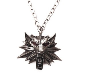 Pendant Wizard Witcher 3 Medallion Pendant Necklace Wolf Head Necklace U Pick Color Halloween Necklace & Pendants