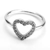 Hot Sale Real 925 Sterling Silver Puzzle Heart Frame Ring, Clear CZ For Women Wedding Ring Fine Jewelry