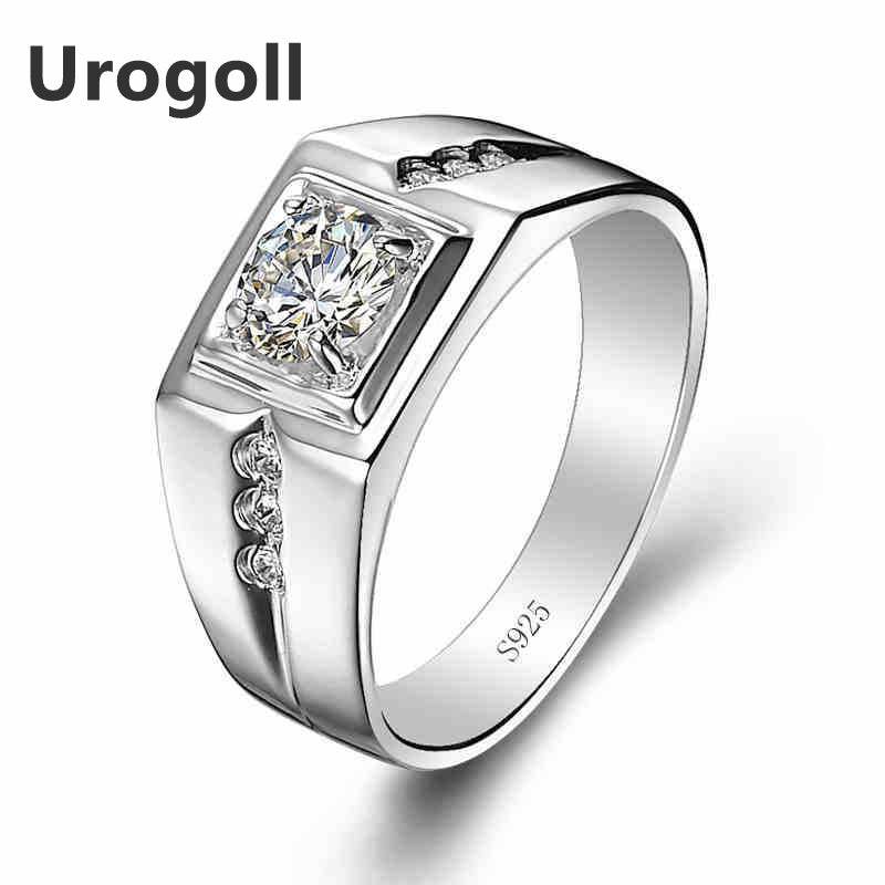 Hot Sale Real 925 Sterling Silver Rings For Man Wedding Engagement Ring Fashion AAA Zirconia Ring Fine Jewelry Gifts
