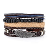 Retro Multi-layer Leather Bracelets For Man Wooden Beads Bracelet Handmade Owl Anchor Infinty Charm Bracelet Wrap Jewel