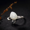 Hot Sale S925 Pure Silver Inl Restoring Ancient Ways Ms Hetian Jade White Jade Lotus Lotus Opening Ring Ring Wholesale