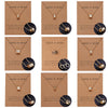 Simple Hollow Round Circle Pendant Charm Necklace Femme Elegant Gold Choker Necklace Wish Card Jewelry Dropship