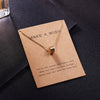 Simple Hollow Round Circle Pendant Charm Necklace Femme Elegant Gold Choker Necklace Wish Card Jewelry Dropship