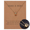 Simple Hollow Round Circle Pendant Charm Necklace Femme Elegant Gold Choker Necklace Wish Card Jewelry Dropship