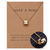 Simple Hollow Round Circle Pendant Charm Necklace Femme Elegant Gold Choker Necklace Wish Card Jewelry Dropship