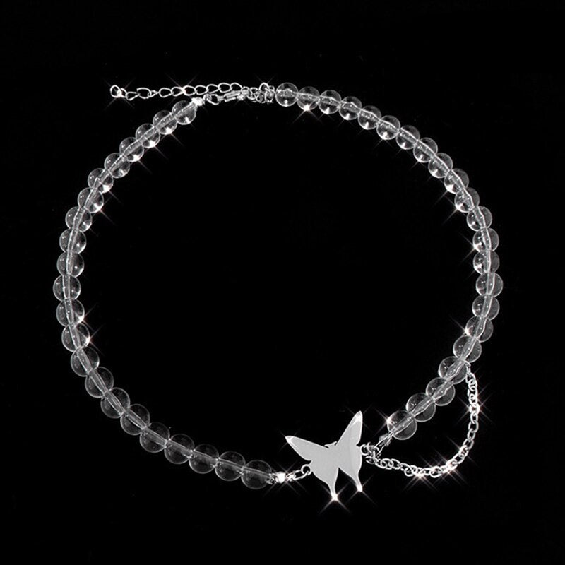 Simulated Pearl Choker Vintage French Romantic Style Clavicle Chain Trend Dainty Butterfly Bohemian Necklaces For Women