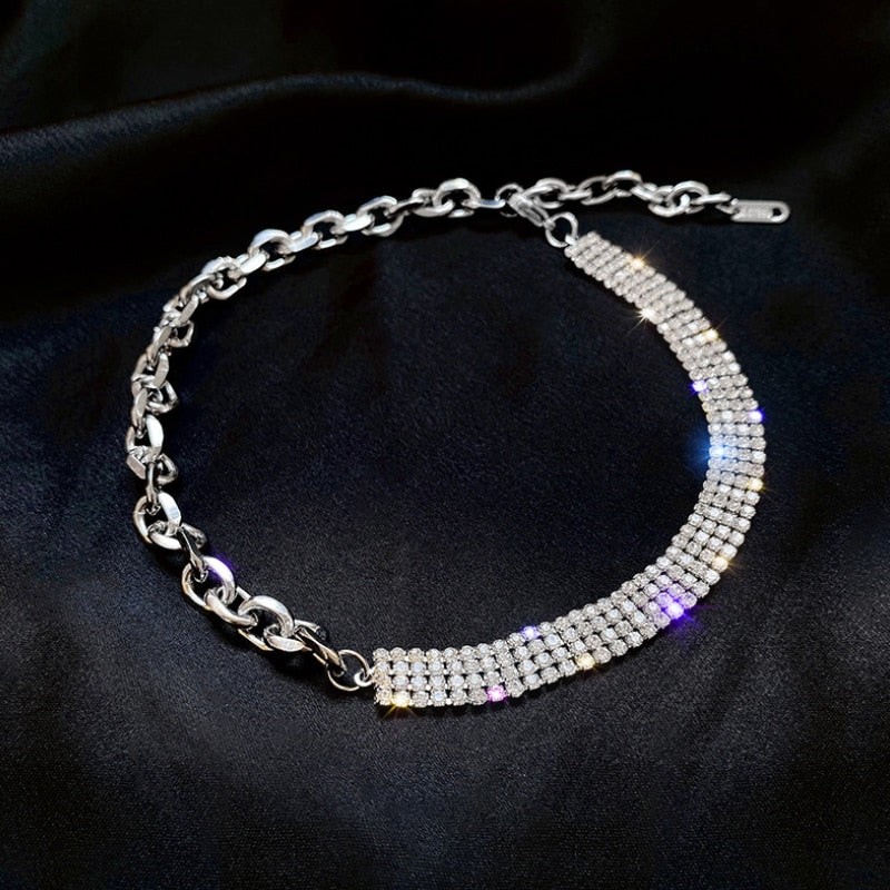 Splice Shiny Bohemian Clavicle Chain Personality Vintage Multilayer Necklace For Women Baroque Prom Accessories