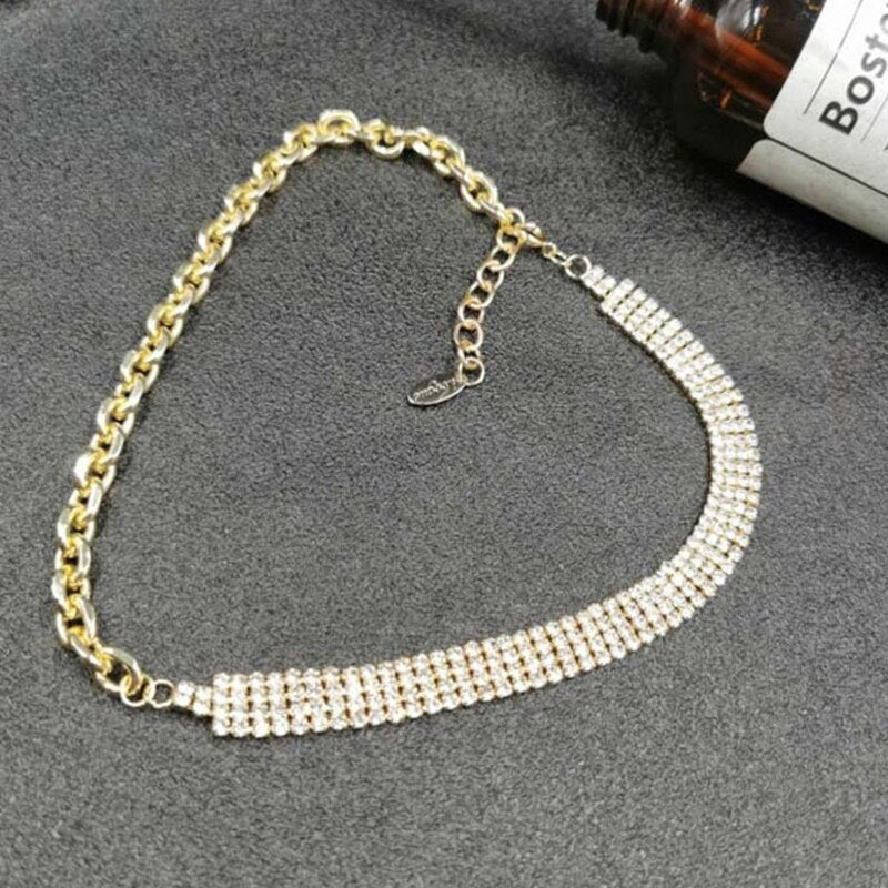Splice Shiny Bohemian Clavicle Chain Personality Vintage Multilayer Necklace For Women Baroque Prom Accessories