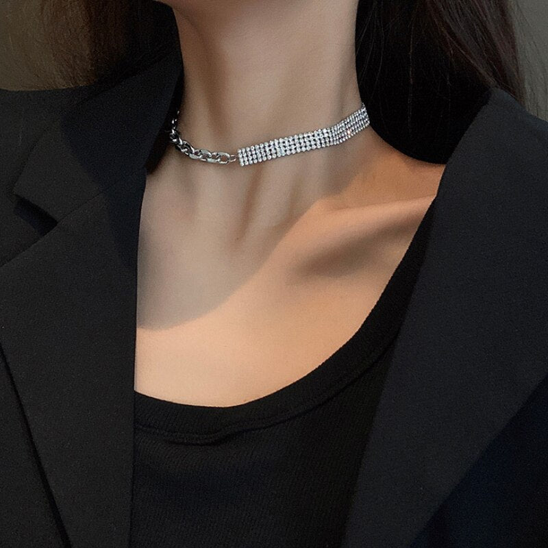 Splice Shiny Bohemian Clavicle Chain Personality Vintage Multilayer Necklace For Women Baroque Prom Accessories