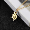 Stainless Steel Pendant Necklace With 26 Gothic Initial Letter Available Custom Jewelry Gifts For Women