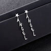 Star Angel Letters Long Drop Earrings For Girls Sexy Gold Copper Bohemia Statement Hanging Earring Set Bijoux