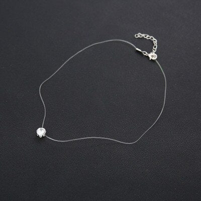 Teardrop Torques 2021 Transparent Fishing Line Born year Necklace Jewelry Torques Clavicle Invisible Woman Necklace
