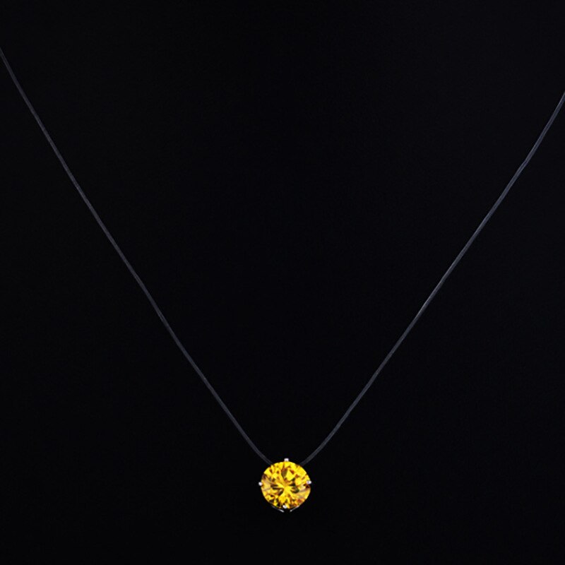 Teardrop Torques 2021 Transparent Fishing Line Born year Necklace Jewelry Torques Clavicle Invisible Woman Necklace