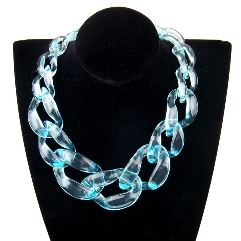 Transparent Acrylic Hyperbole Thick Chain 7 Colors Chunky Multi Colors Choker Necklace Unisex Jewelry Accessories Gift