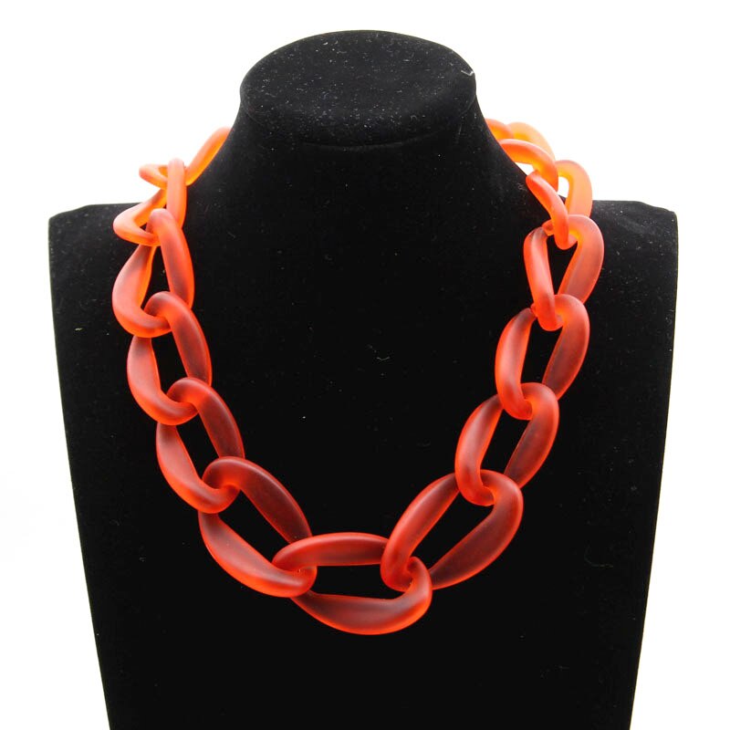 Transparent Acrylic Hyperbole Thick Chain 7 Colors Chunky Multi Colors Choker Necklace Unisex Jewelry Accessories Gift