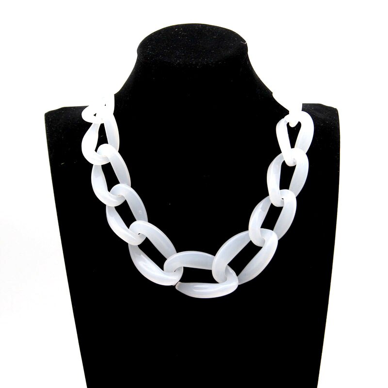 Transparent Acrylic Hyperbole Thick Chain 7 Colors Chunky Multi Colors Choker Necklace Unisex Jewelry Accessories Gift