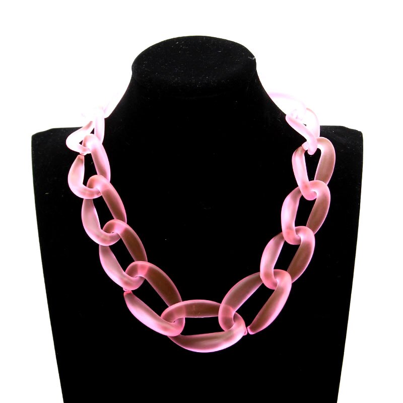 Transparent Acrylic Hyperbole Thick Chain 7 Colors Chunky Multi Colors Choker Necklace Unisex Jewelry Accessories Gift