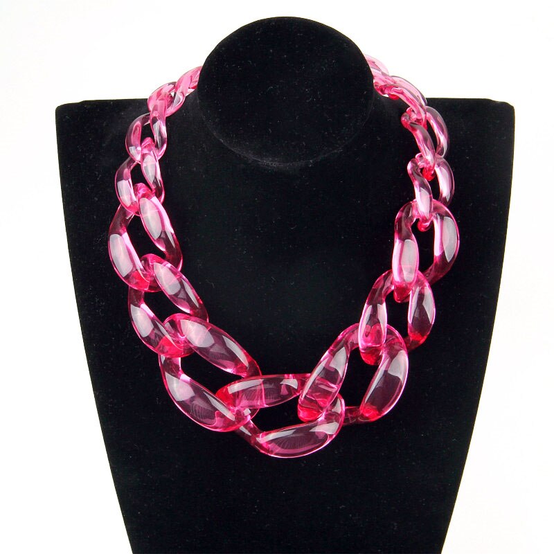 Transparent Acrylic Hyperbole Thick Chain 7 Colors Chunky Multi Colors Choker Necklace Unisex Jewelry Accessories Gift