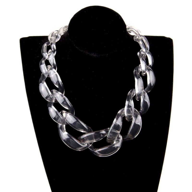 Transparent Acrylic Hyperbole Thick Chain 7 Colors Chunky Multi Colors Choker Necklace Unisex Jewelry Accessories Gift