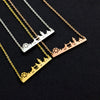 Vintage London Skyline Necklace Women Stainless Steel Layer Choker Sherlock Jewelry Rose Gold Maxi Necklace Men Kolye