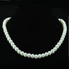 Women's Short 8mm White Glass Pearl Necklace Faux Pearl Jewelry