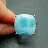 Selling 925 Sterling Silver Natural Larimar Ring Womens Engagement Wedding Ring For Gift